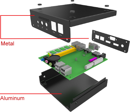 only 3 pieces of aluminum & metal chassis